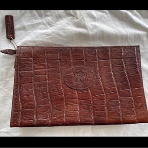 Vintage Brown Leather Clutch